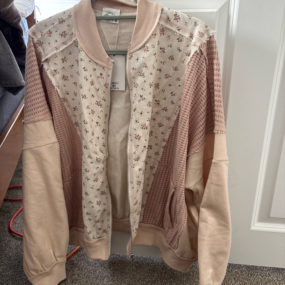 Pink Floral Jean Jacket